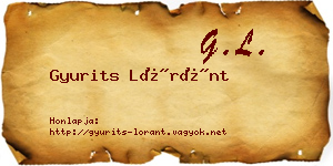 Gyurits Lóránt névjegykártya